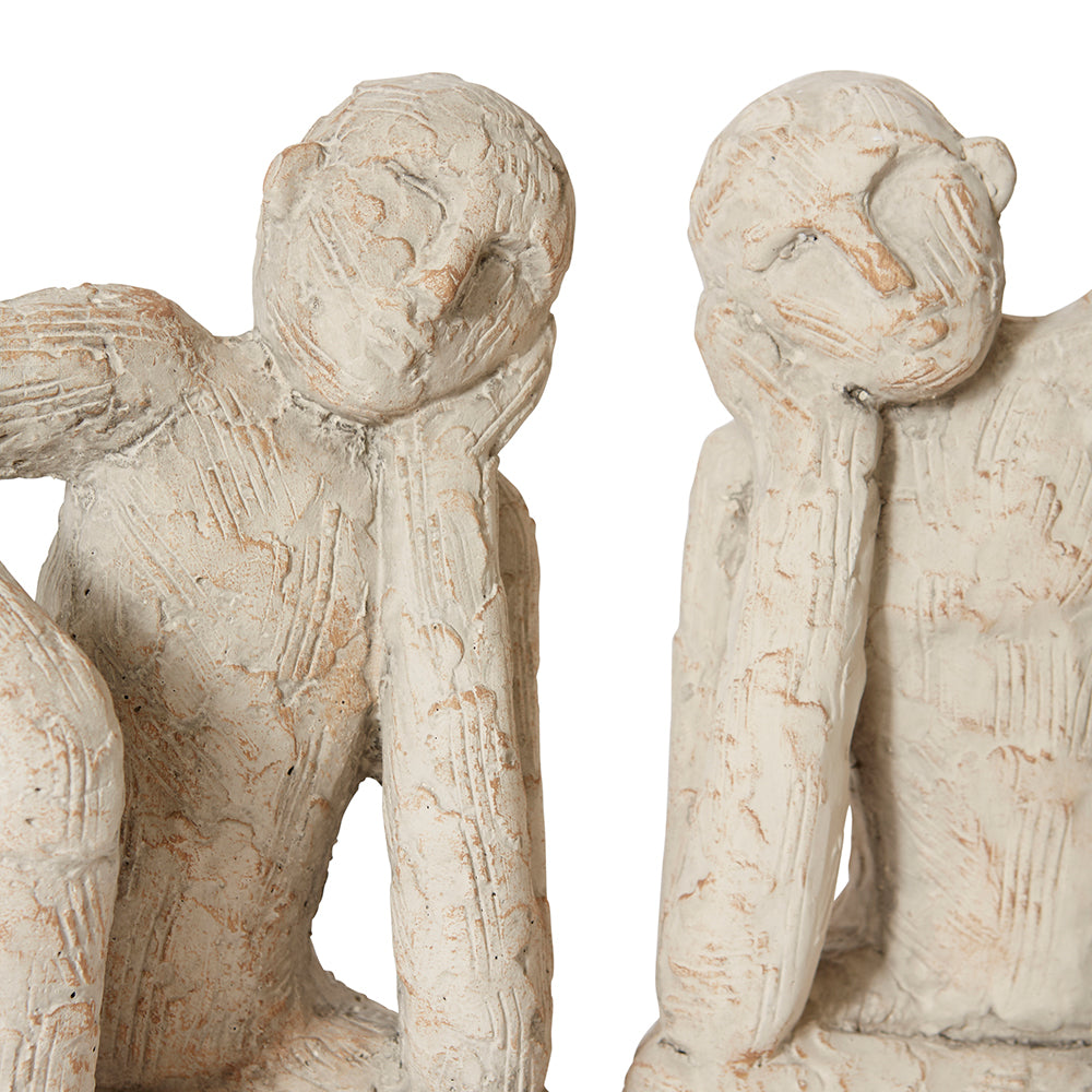 Thinking Man Bookends of Set 2 – Cream
