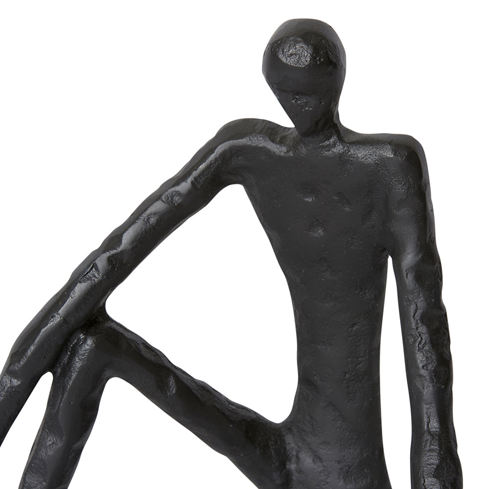 Man Sitting Sculpture - Black