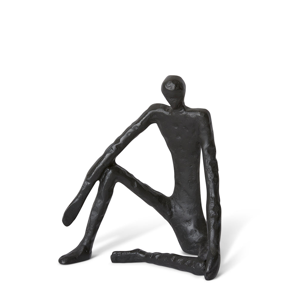 Man Sitting Sculpture – Black