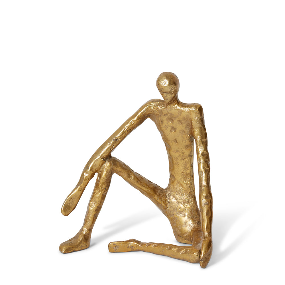 Man Sitting Sculpture - Gold