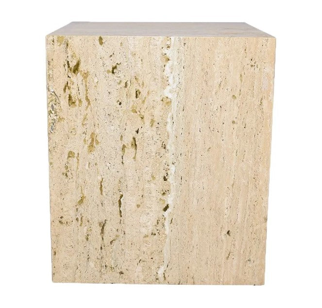 Travis Travertine Side Table - Natural