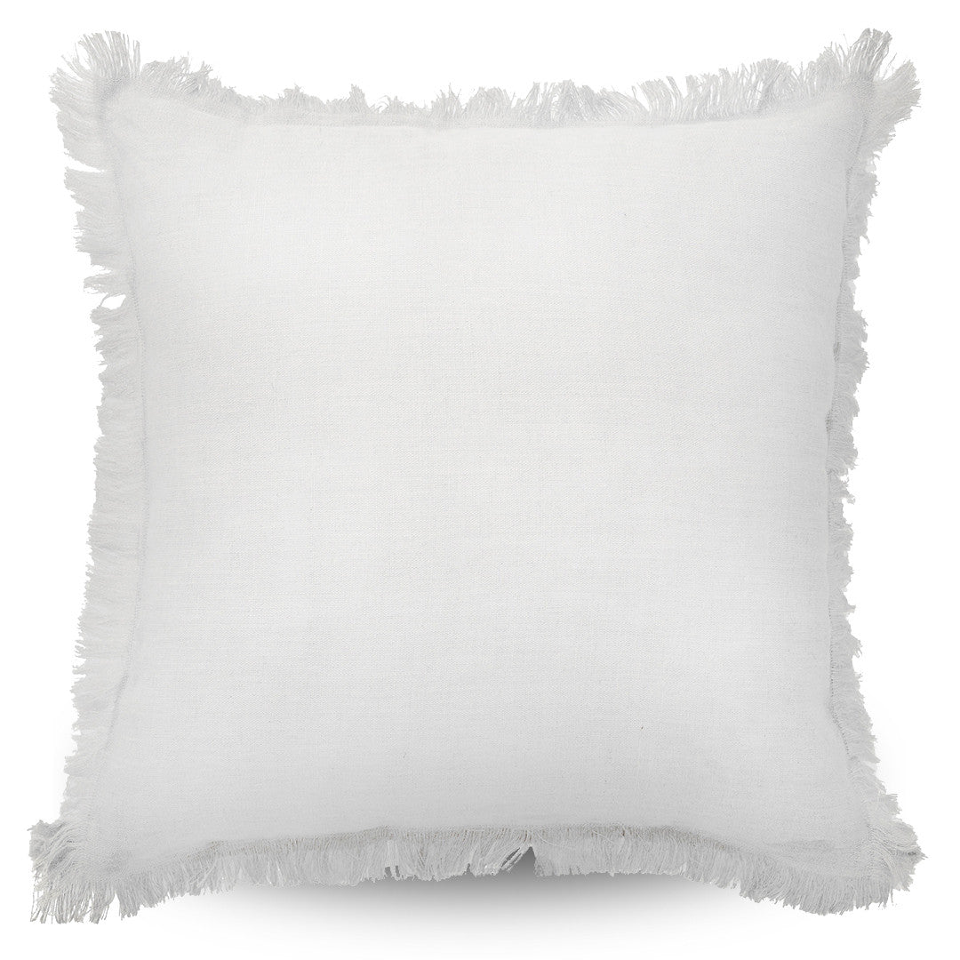 Monaco Fringe Cushion - White